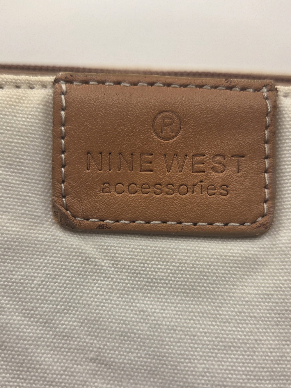 Nine West Beige & White Canvas Weekend Bag - Picture 2 of 11